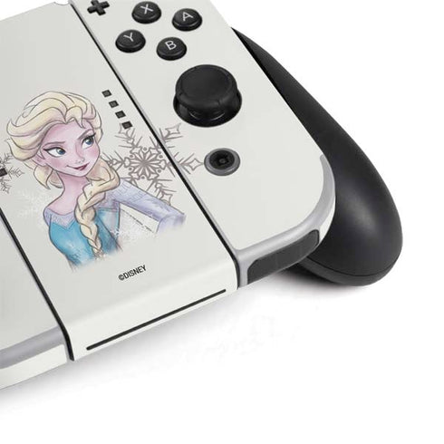 Disney Frozen Elsa Snowflakes Art Nintendo Switch OLED (2021) Skin